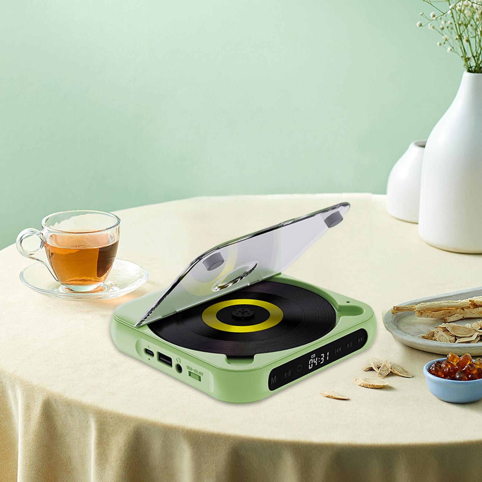 Wzmzjy Desktop CD Player with LED Screen Rechargeable and Green