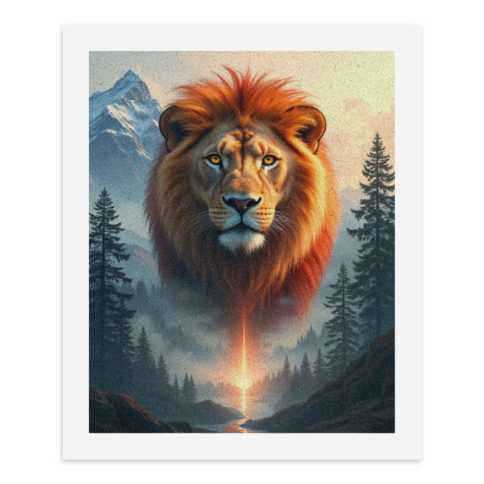 Paint by Numbers Kit for Adults, Lion Majestic Mountain Sunburst Paint by Numbers, Easy Paint by Numbers Kit for Adults Beginner, DIY Adult Paint by Number Kits on Canvas, Home Decor