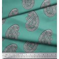 thumbnail image 3 of Soimoi Polyester Crepe Fabric Paisley Block Print Fabric by The Yard 42 Inch Wide, 3 of 3