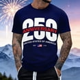 thumbnail image 2 of 250Th Anniversary USA Shirt Men's Short Sleeve Crew Neck T Shirt with Stars and Stripes Print Patriotic Graphic Tee Casual Everyday Wear Lightweight Blue XXXXL, 2 of 4