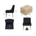 thumbnail image 6 of Mistpeople Velvet Dining Chairs Set of 4,Modern Simple Kitchen Dining Room Chairs,Thickened Upholstery with Gold Metal Legs,Pleated Design Accent Chair with Frosted Carrying Handle (Black), 6 of 6
