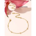 thumbnail image 5 of Silvora Gold Plated Beaded Chain Anklet for Women Stainless Steel Ankle Bracelet Dainty Adjustable Foot Chain Waterproof Summer Beach Jewelry Gifts for Wife Anniversary, 5 of 6