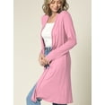 thumbnail image 2 of Made by Johnny Women's Solid Long Sleeve Open Front Long Cardigan XXXL PINK, 2 of 6