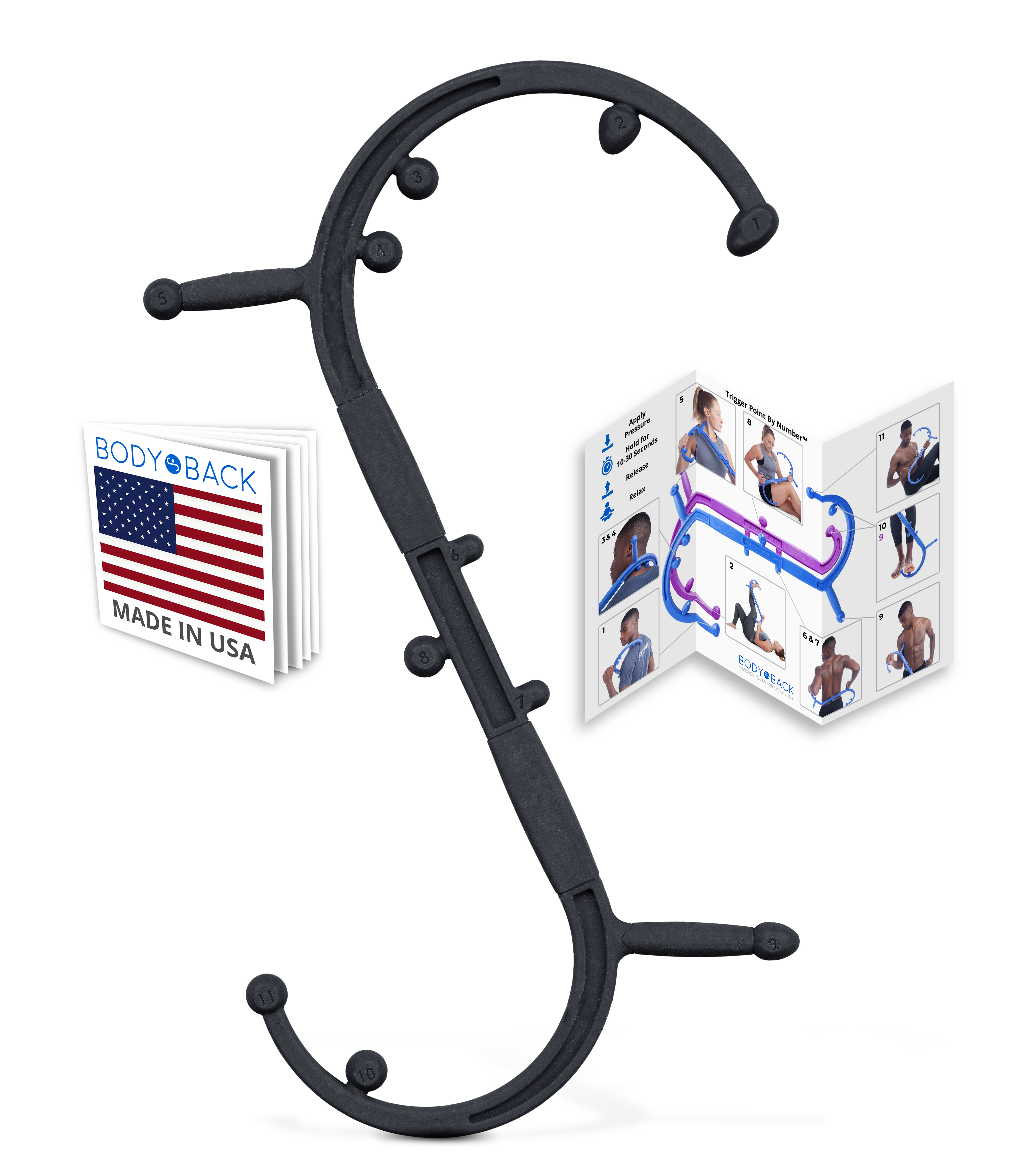 Body Back Buddy Elite - U.S.A Made - Trigger Point Massage Tool, Massage Cane, Muscle Knot Remover - image 1 of 6