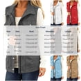 thumbnail image 3 of BVnarty Women's Sleeveless Utility Vest Lapel Collar Waist Drawstring Multi Pockets for Fall Winter Daily Casual Wear Light Blue XXL, 3 of 8
