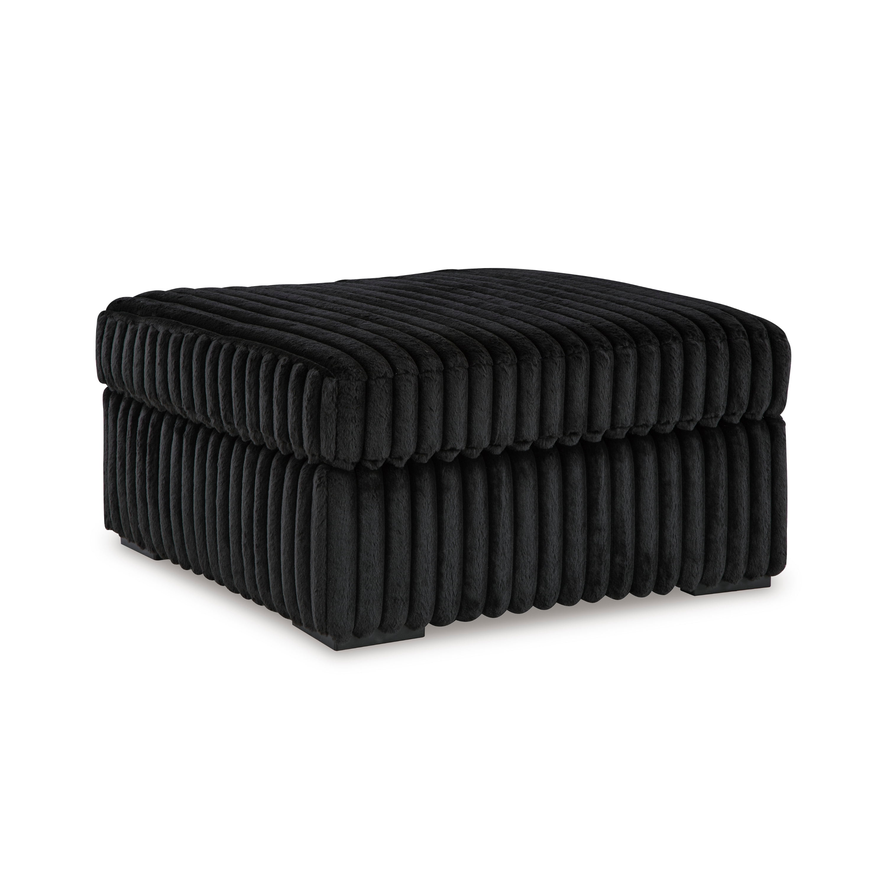 Roundhill Furniture Solenne Oversized Ottoman with Jumbo Corduroy Upholstery, Black