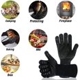 thumbnail image 4 of Gloves 800c Heat Resistant Grill Gloves Fireproof Barbecue Grilling Potholders Silicone Non-slip Barbeque, 4 of 5