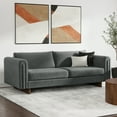 thumbnail image 4 of Simpli Home Jones 84 inch Wide Contemporary Sofa in Dark Grey Tightly Woven Performance Fabric, 4 of 9