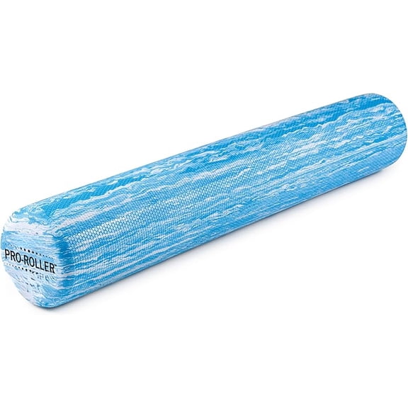 PRO-ROLLER Standard Density Foam Roller - Durable Roller for Back Massage, Deep Tissue Foam Roller Exercises, Stretching, Fitness, Yoga and Pilates - 36 Inches by 6 Inches, Blue