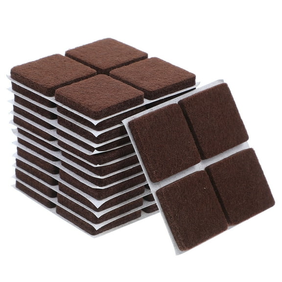 HEATSHAKING Square Furniture Pads Anti Scratch Brown Felt 48Pcs