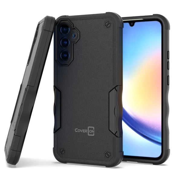CoverON For Samsung Galaxy A34 5G Case, Military Grade Heavy Duty Rugged Phone Cover Grip, Black