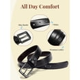 thumbnail image 4 of Timarkment Mens Belt Black Leather Belt Classic Design Casual Work Belts for Men, 4 of 8