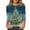Navy, variant on Fiaer Women T Shirts Shine Christmas Tree Trendy Tshirts 3/4 Sleeve Crew Neck Oversized Loose Fit Xmas Tops Light Green XL