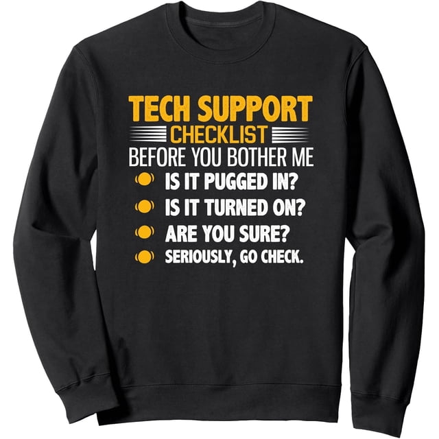 Tech Support Checklist - Sudadera divertida para computadora