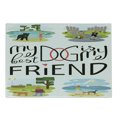 thumbnail image 1 of Best Friend Cutting Board, My Dog is My Best Friend Text with 4 Dog Scenes Animal Lovers Theme, Decorative Tempered Glass Cutting and Serving Board, in 3 Sizes, by Ambesonne, 1 of 2