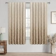 thumbnail image 7 of Hiasan Damask Patterned Curtains 63 inches Length - Back Tab/Rod Pocket Room Darkening Window Drapes with Tiebacks Thermal Insulted Ombre Blackout Curtains for Bedroom, 2 Panels, W52 x L 63, Taupe, 7 of 7