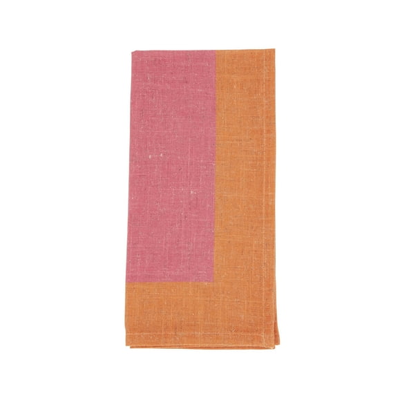 Saro Lifestyle Color-Blocked Edge Napkin (Set of 4)