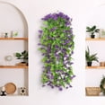 thumbnail image 5 of HCBY Artificial Vines Silk​Daisies Flowers Flowers Hanging Plants Garland Fake Green Plant Daisies for Outdoor Home Decor Wall Fence Stairway Wedding Hanging Baskets (Purple 31.5"), 5 of 6