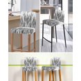 thumbnail image 5 of Black Grey Vintage Bar Stool Covers Set of 4, Retro Abstract Art Stretch Washable Bar Chair Covers with Backs, Removable Pub Counter Height Chair Cover for Kitchen Dining Room Cafe, 5 of 7
