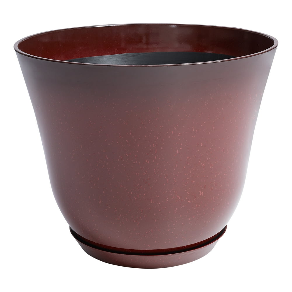 red plastic planters large
