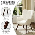 thumbnail image 4 of Homy Casa Modern Upholstered Accent Chair with Wood Legs, Comfy Reading Chair for Living Room, 4 of 9