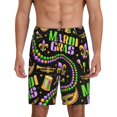 thumbnail image 2 of Picia Mardi Gras3 Pajama Shorts for Men, Men's Pajama Bottoms, Sleepwear,Short Pajama Pants-, 2 of 9