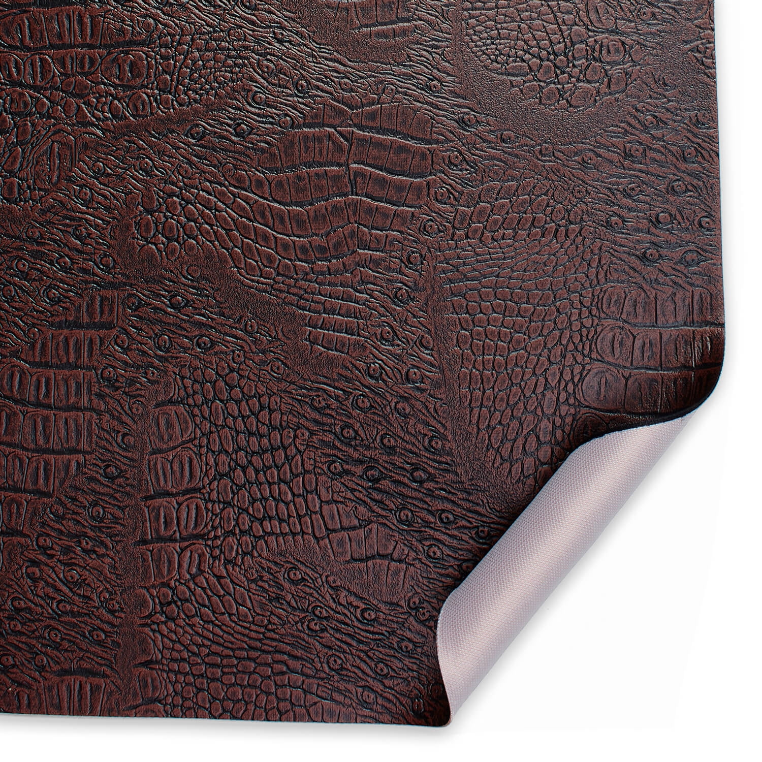 Ottertex® Snakeskin Vinyl Leather 56” PVC Polyester Waterproof Fabric By The Yard - Brown (1 Yard)