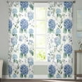 thumbnail image 3 of Blue Spring Floral Semi Sheer Curtains 84 Inch Length 2 Panels Set, Watercolor Botanical Elegant Sheer Kitchen Curtain Privacy Voile Window Curtain for Living Room Bedroom Rod Pocket Drapes, 3 of 7