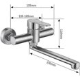 thumbnail image 2 of 304 Stainless Steel Wall Mounted Kitchen Faucet 360 Degree Rotation Adjustable Hot and Cold Water, 2 of 4