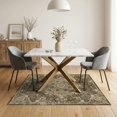 thumbnail image 3 of ODIKA 5'x7' Washable Area Rug Boho Scroll Frame Distressed Border Scrolls Ornamental Vintage Flowing Dynamic for Small Living Room, Bedroom, Easy Care, Non-Shedding, Pet Friendly, 3 of 7