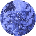thumbnail image 1 of Ahgly Company Machine Washable Indoor Round Oriental Blue Industrial Area Rugs, 8' Round, 1 of 4