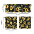 thumbnail image 6 of Kitchen Curtains 24 Inch Short - 3 Panel Set, Boho Sunflower Butterfly Floral Print, Rod Pocket Window Curtain for Rustic Farmhouse, Country Vintage Summer Decor, Easy Wash, 6 of 6