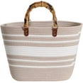 thumbnail image 1 of LHSHID Summer Beach Bag for Women Bamboo Handle Handbag Purse Soft Woven Tote Bag Handmade Beach Purse for Vacation, 1 of 5