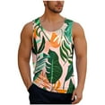 thumbnail image 2 of Camiseta sin mangas de cuello redondo para hombre, informal, a la moda, con estampado, cuello redondo, sin mangas, deportiva, blusa para hombre, 2 of 6