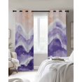 thumbnail image 2 of Purple Waves Coastal Blackout Curtains for Bedroom, PurpleOmbre Summer Beach Oceans Room Darkening Window Drapes for Living Room, Thermal Insulated Grommet Curtains, 42x84 inch, 2 Panels, 2 of 9