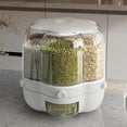 thumbnail image 1 of TEAFIRST Contenant Distributeur de Céréales, Contenant de Rangement pour Distributeur de Riz pour la Cuisine, Sans BPA, Blanc, 1 of 8