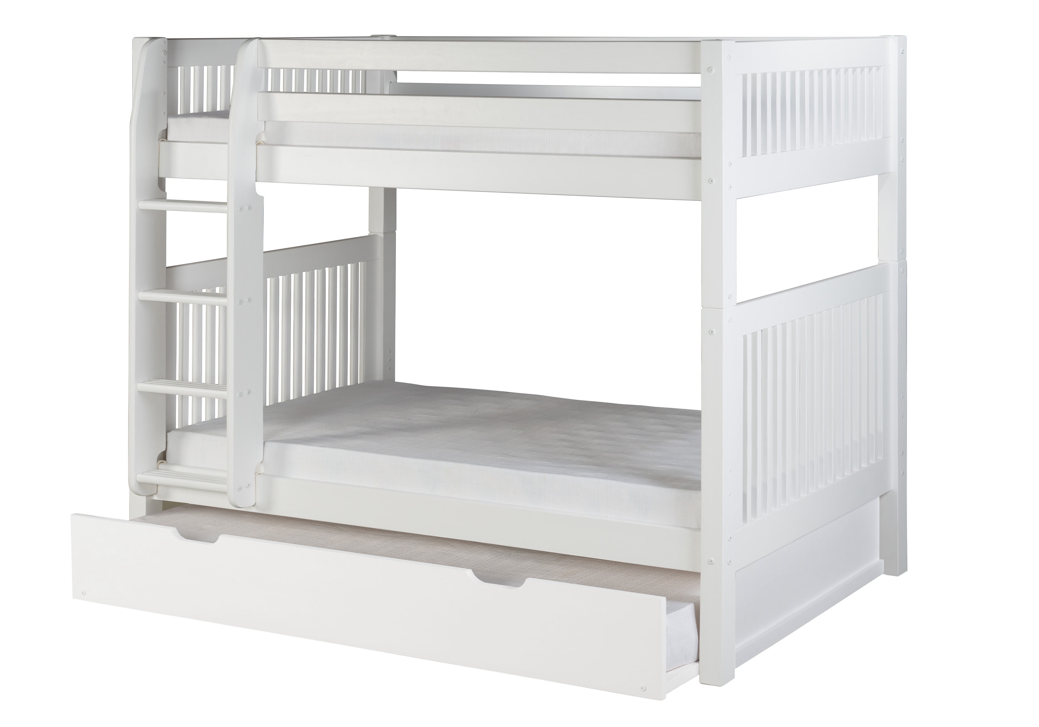 Camaflexi Twin over Twin Bunk Bed with Twin Trundle Mission Headboard