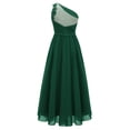 thumbnail image 2 of Miutii Kids Girls One Shoulder Evening Gown Lace Chiffon Christmas Party Dress Backless Ball Gown Green 12, 2 of 5