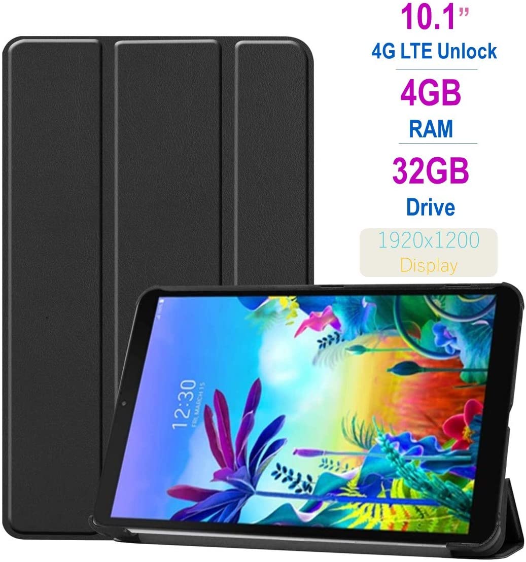 LG G Pad 5 10.1-inch (1920x1200) 4GB LTE Unlock Tablet, Qualcomm MSM8996 Snapdragon Processor, 4GB RAM, 32GB Storage, Bluetooth, Fingerprint Sensor, Android 9.0 with Mazepoly Case - image 1 of 9