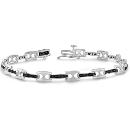 JewelersClub 1/2 Carat T.W. Black Diamond Sterling Silver Fashion Bracelet, 7.25