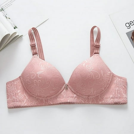 Nexjvus Nursing Bras Seamless Wirefree Push Up Button Comfortable Soft Bra Red