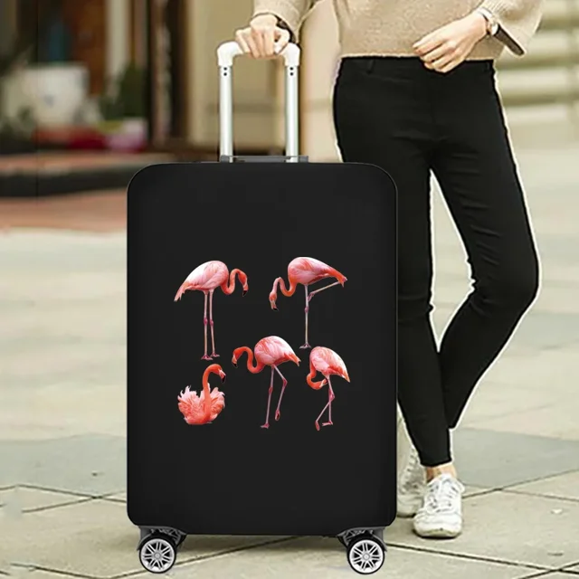 Luggage Cover Stretch Fabric Suitcase Protector Cover Baggage Dust Case Suitable for18-32 Inch Suitcase Case Travel Organizer 8flamingo042 S