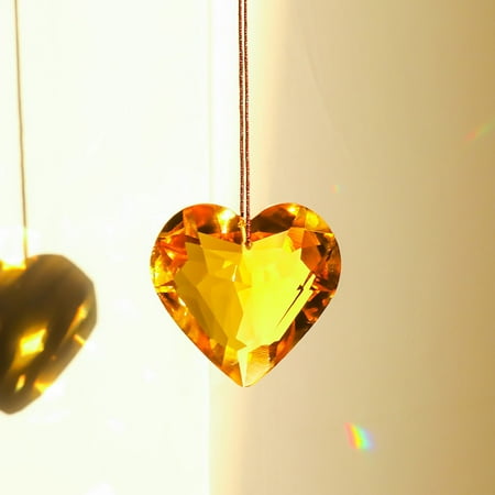 

Clearance！Fimeskey Hanging Heart Handicraft Hanging Peach Heart Crystal Craft Jewelry Accessories Chandelier Decoration Lighting Window Pendant