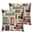 thumbnail image 2 of Acheng Throw Pillow Cover Union Vintage London Symbols British Jack Pattern Tea Soldier Pillowcase Home Decorative Square Pillow Case Cushion Cover,Set of 2 White, 2 of 6