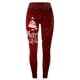 thumbnail image 4 of Gibobby Leggings Navideños Pantalones estampados navideños personalizados para mujer, mallas ajustadas personalizadas para mallas para correr(Vino,G), 4 of 5