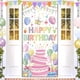 thumbnail image 2 of Banner de cumpleaños de macarrones coloridos, pancarta de feliz cumpleaños para puerta, 2 of 8