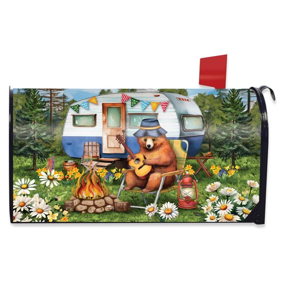 Briarwood Lane Camping Bear Mailbox Cover