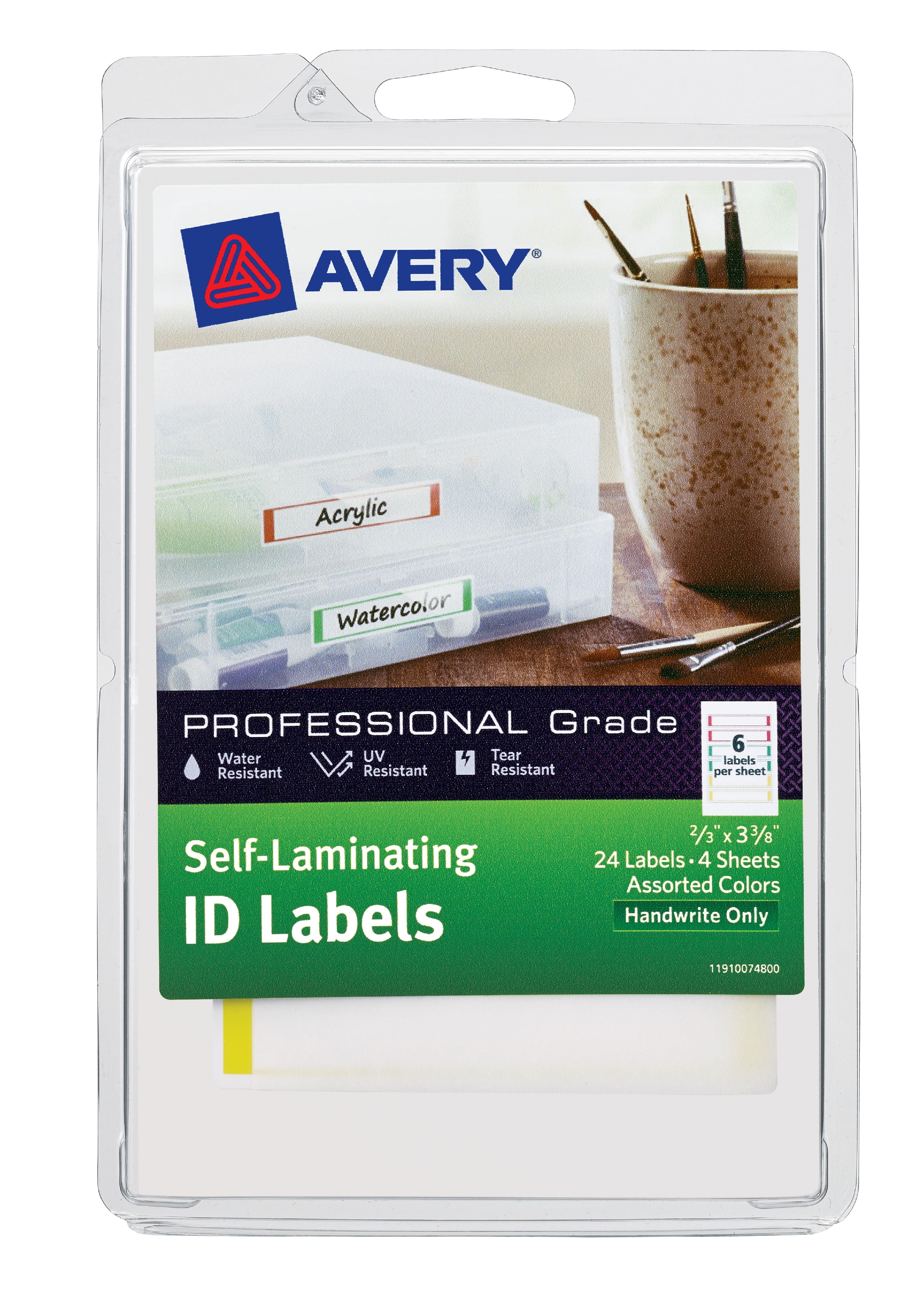 Avery Self-Laminating ID Labels, 2/3