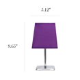 thumbnail image 4 of Simple Designs Mini Chrome Table Lamp with Squared Empire Fabric Shade, 4 of 9