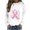 White, variant on WREESH Women's Fall Crewneck Sweatshirt Pink Ribbon Graphic Crewneck Pullover Tops Black